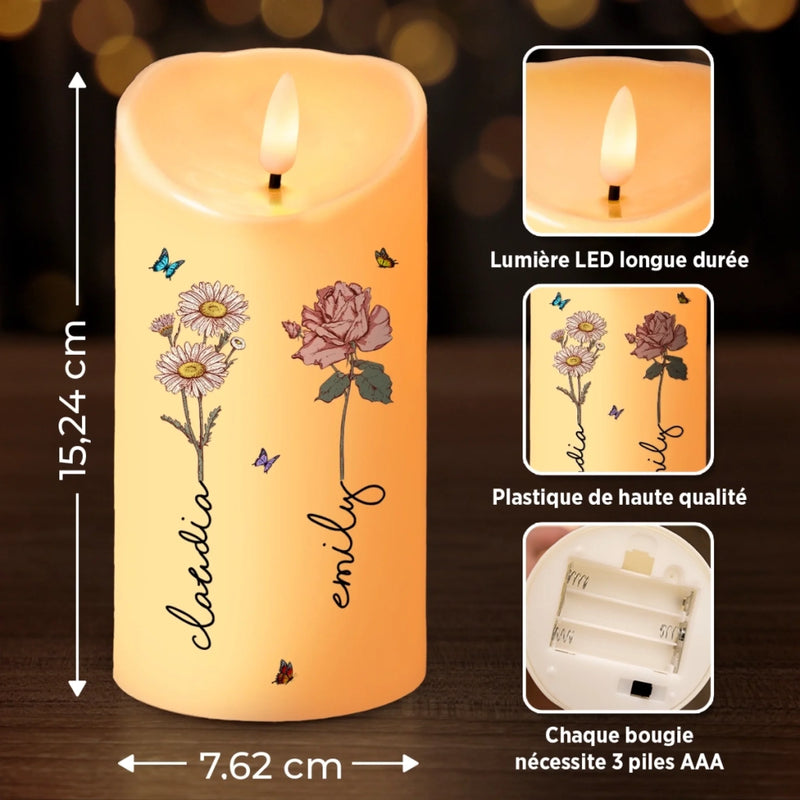 Bougie LED Personnalisée – Cadeau Fête Des Mères Pour Maman – Aimée Depuis Le Premier Jour