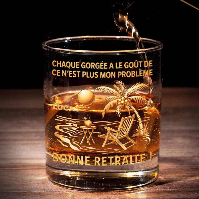 Verre À Whisky Personnalisé – Cadeau Pour Retraités – Bonne Retraite