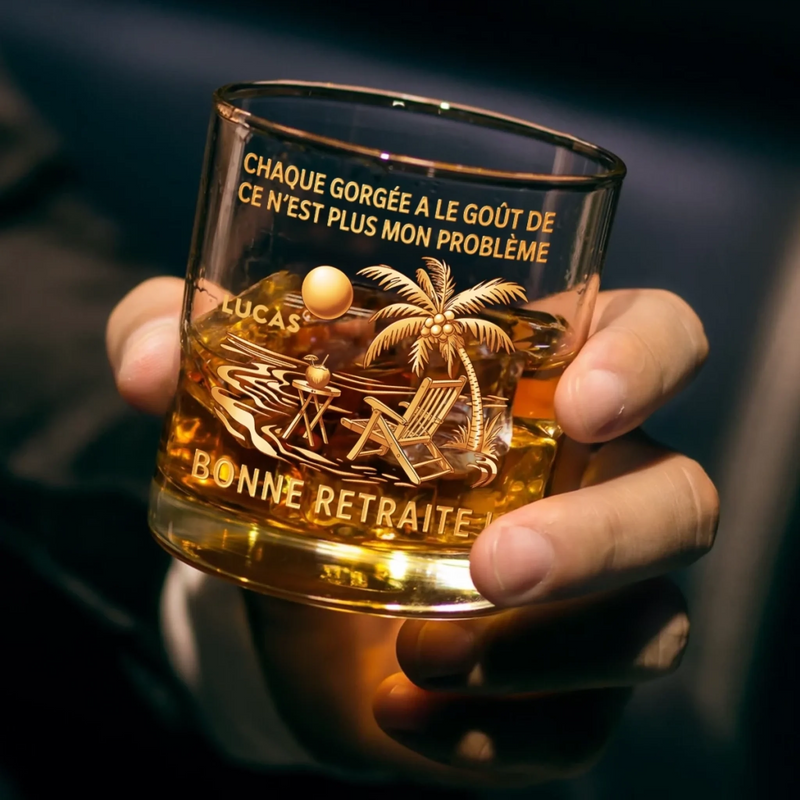 Verre À Whisky Personnalisé – Cadeau Pour Retraités – Bonne Retraite