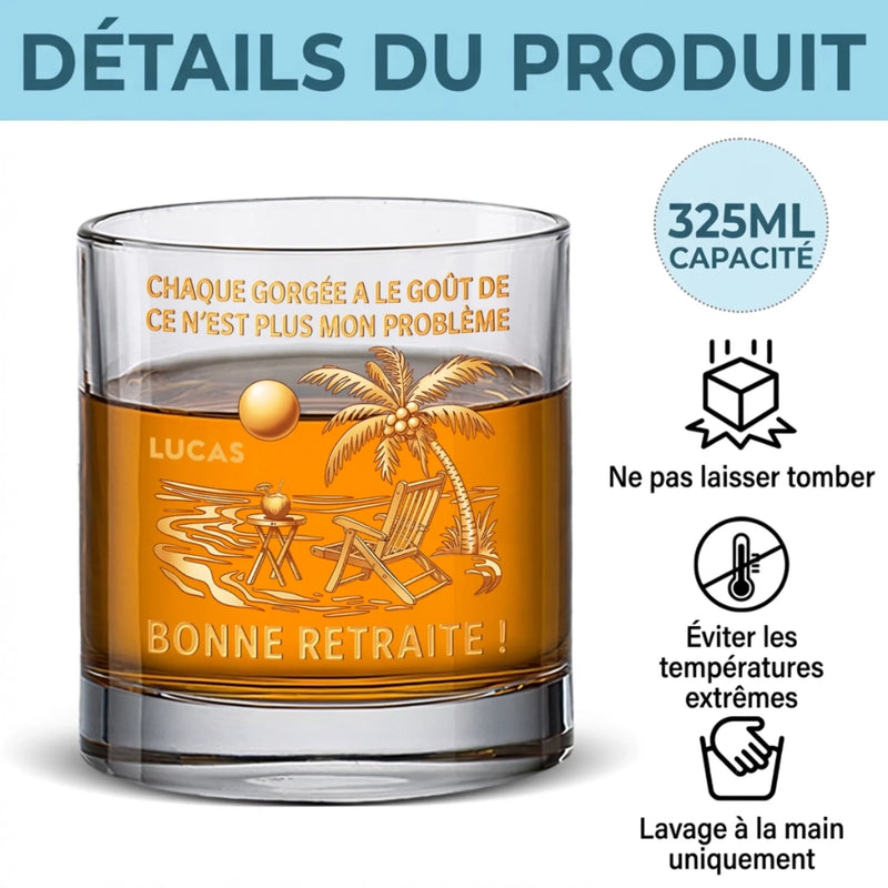 Verre À Whisky Personnalisé – Cadeau Pour Retraités – Bonne Retraite