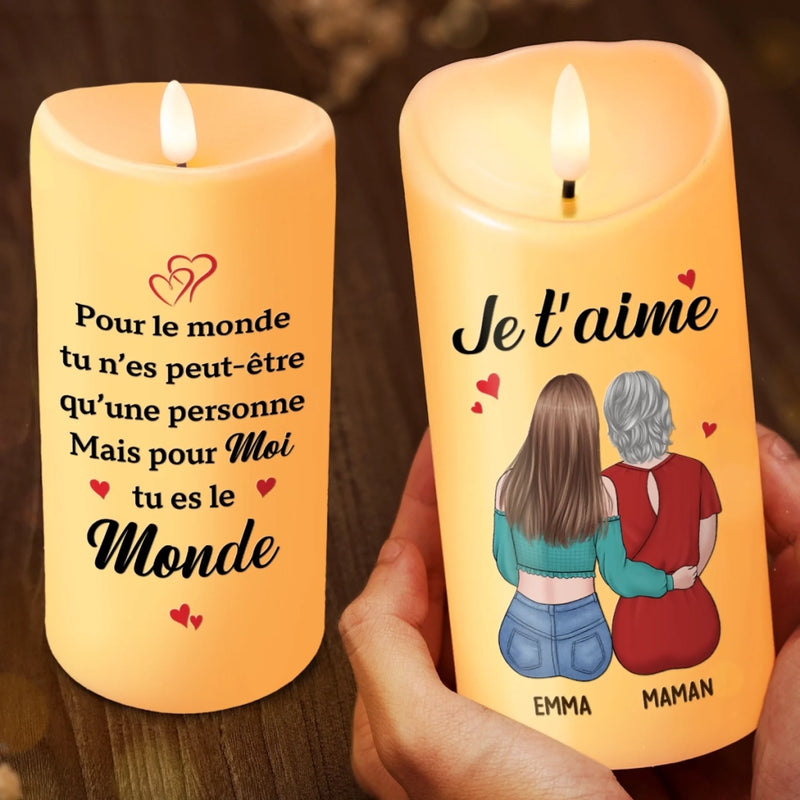 Bougie LED Personnalisée – Cadeau Fête Des Mères Pour Maman – Toujours Dans Ta Lumière