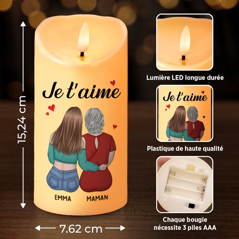 Bougie LED Personnalisée – Cadeau Fête Des Mères Pour Maman – Toujours Dans Ta Lumière