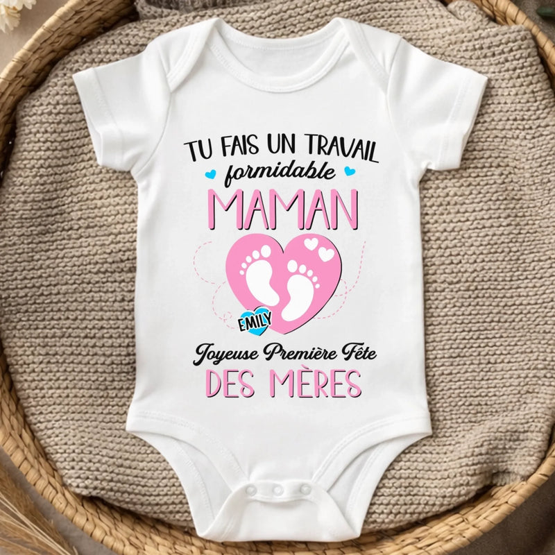 Body Bébé Personnalisé – Cadeau Pour La Première Fête Des Mères - Mon Petit Miracle