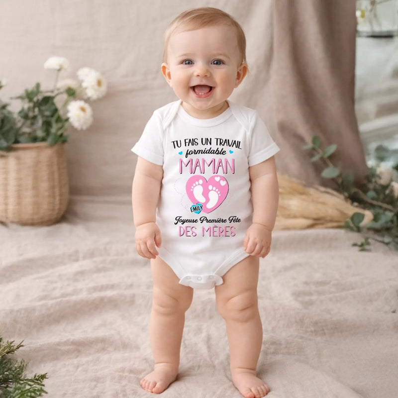 Body Bébé Personnalisé – Cadeau Pour La Première Fête Des Mères - Mon Petit Miracle