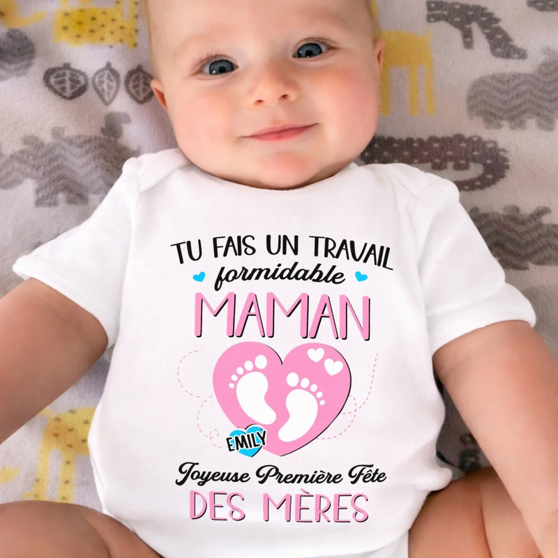 Body Bébé Personnalisé – Cadeau Pour La Première Fête Des Mères - Mon Petit Miracle
