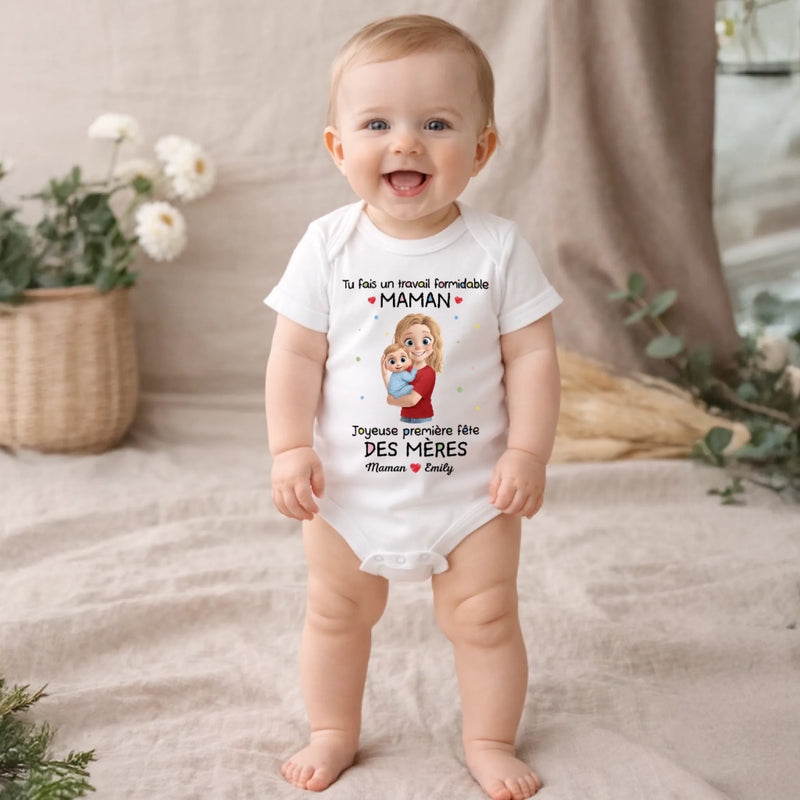 Body Bébé Personnalisé – Cadeau Pour La Première Fête Des Mères - Tout Commence Ici