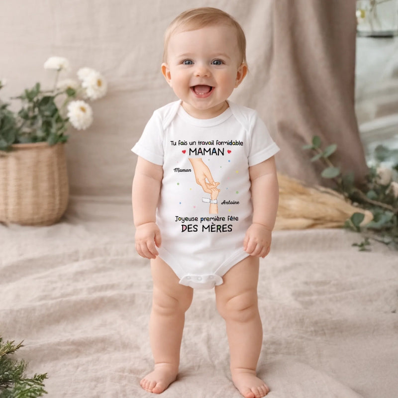 Body Bébé Personnalisé – Cadeau Pour La Première Fête Des Mères - Mon Premier Chapitre