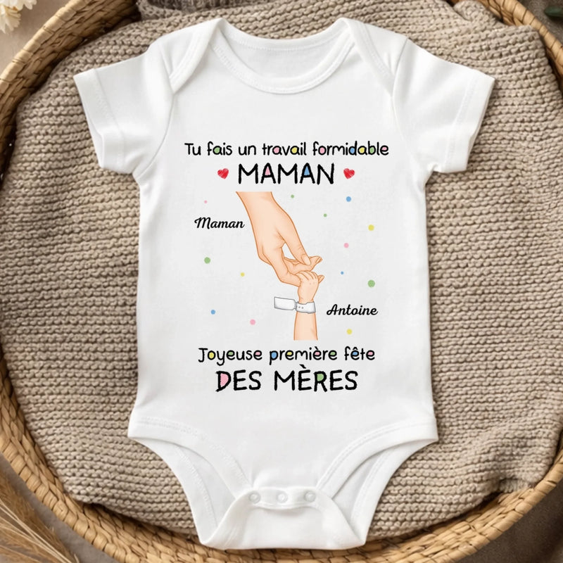 Body Bébé Personnalisé – Cadeau Pour La Première Fête Des Mères - Mon Premier Chapitre