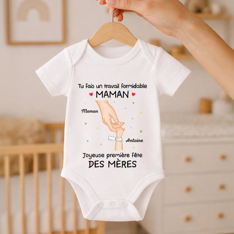 Body Bébé Personnalisé – Cadeau Pour La Première Fête Des Mères - Mon Premier Chapitre