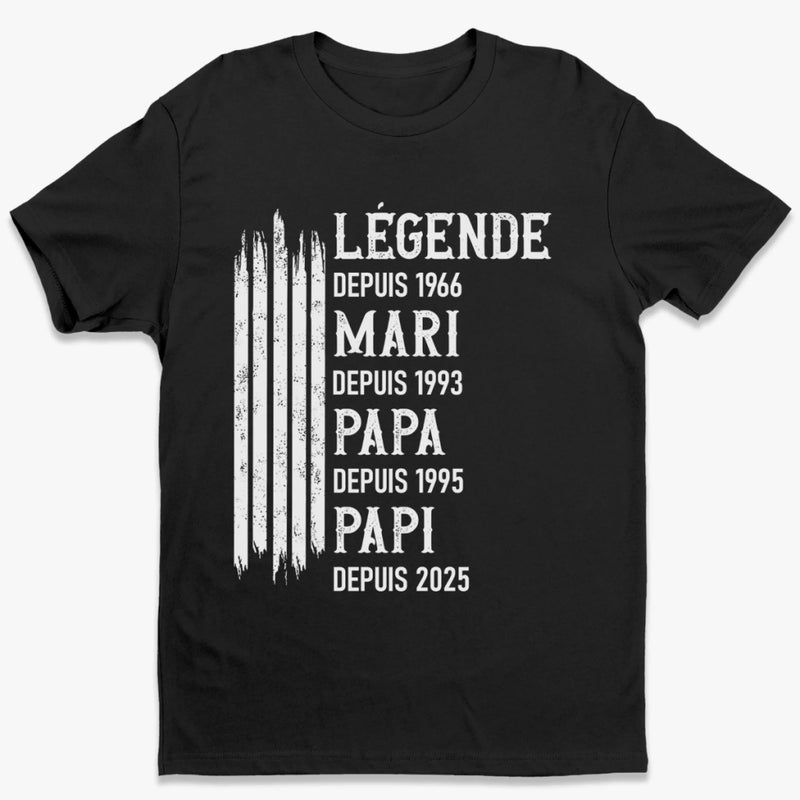 T-Shirt Unisexe Personnalisé – Cadeau Pour Papa, Papi – Le Plus Grand Héros De La Famille