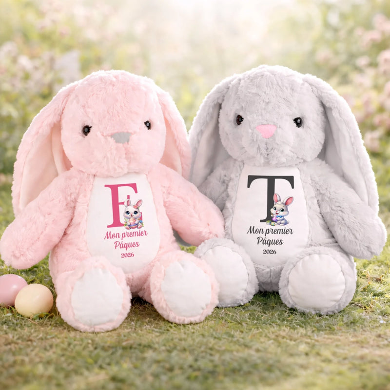 Peluche Lapin Personnalisée – Cadeau De Pâques Pour Bébé – Mon Ami De Printemps