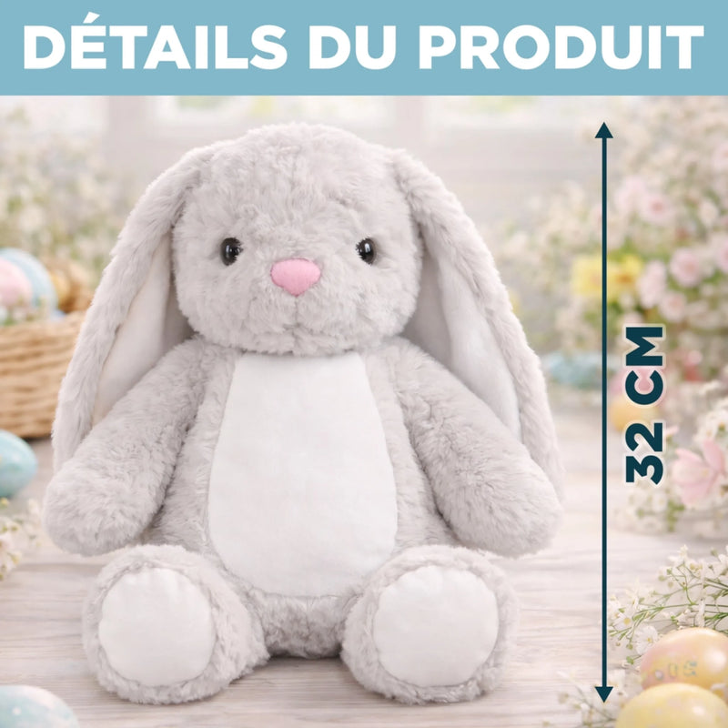 Peluche Lapin Personnalisée – Cadeau De Pâques Pour Bébé – Douceur À Câliner