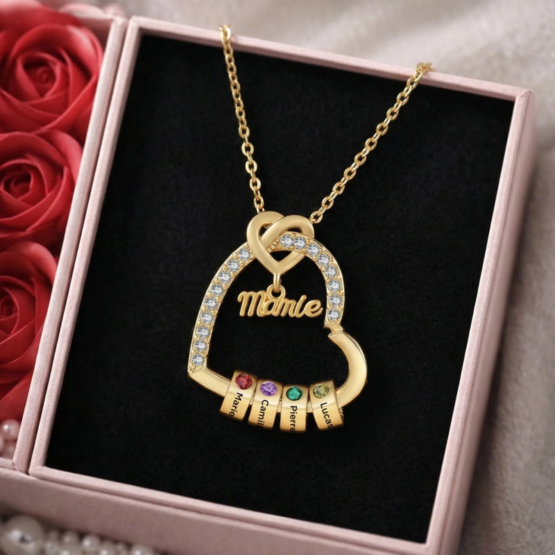 Collier Cœur Personnalisé - Cadeau Pour Maman - Je T'aimerai Toujours, Maman