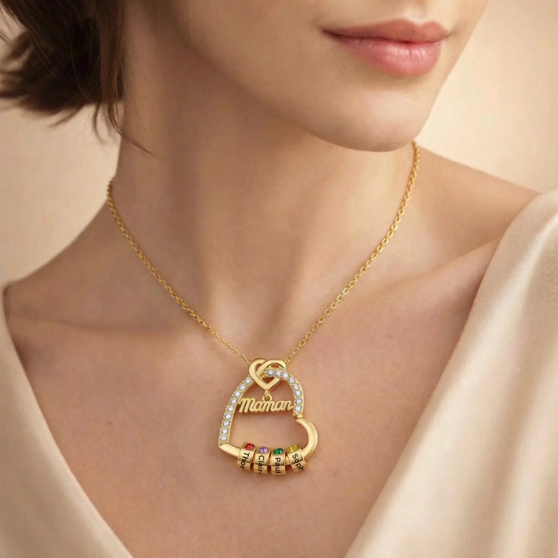 Collier Cœur Personnalisé - Cadeau Pour Maman - Je T'aimerai Toujours, Maman