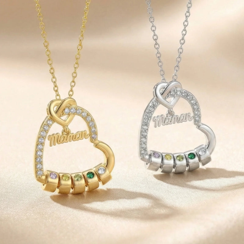Collier Cœur Personnalisé - Cadeau Pour Maman - Je T'aimerai Toujours, Maman