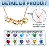 Collier Cœur Avec Pierre De Naissance Personnalisé – Cadeau Fête Des Mères Pour Maman – Je T’Aime, Maman