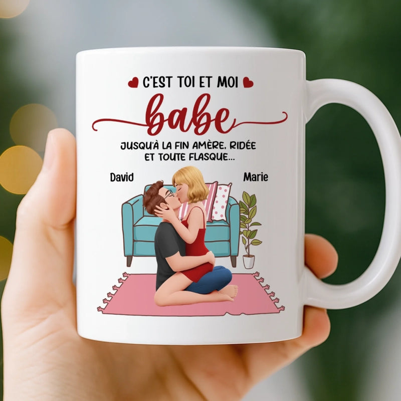 Tasse Personnalisée – Cadeaux D’Anniversaire De Mariage Pour Mari Et Femme, Pour Lui Et Pour Elle – À Tes Côtés, Je Trouve Paix, Courage Et Douceur