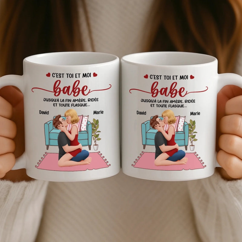 Tasse Personnalisée – Cadeaux D’Anniversaire De Mariage Pour Mari Et Femme, Pour Lui Et Pour Elle – À Tes Côtés, Je Trouve Paix, Courage Et Douceur