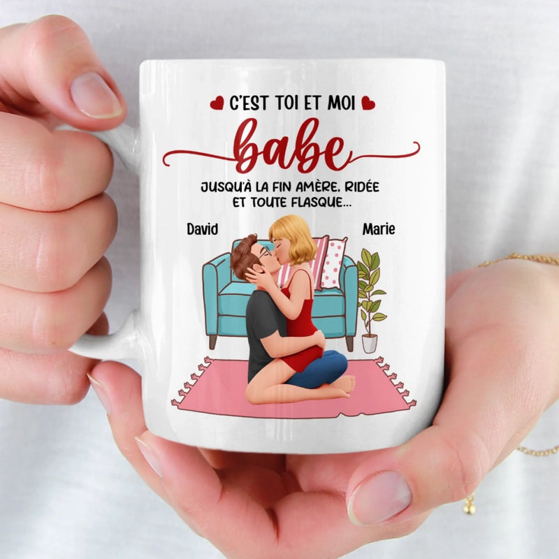 Tasse Personnalisée – Cadeaux D’Anniversaire De Mariage Pour Mari Et Femme, Pour Lui Et Pour Elle – À Tes Côtés, Je Trouve Paix, Courage Et Douceur