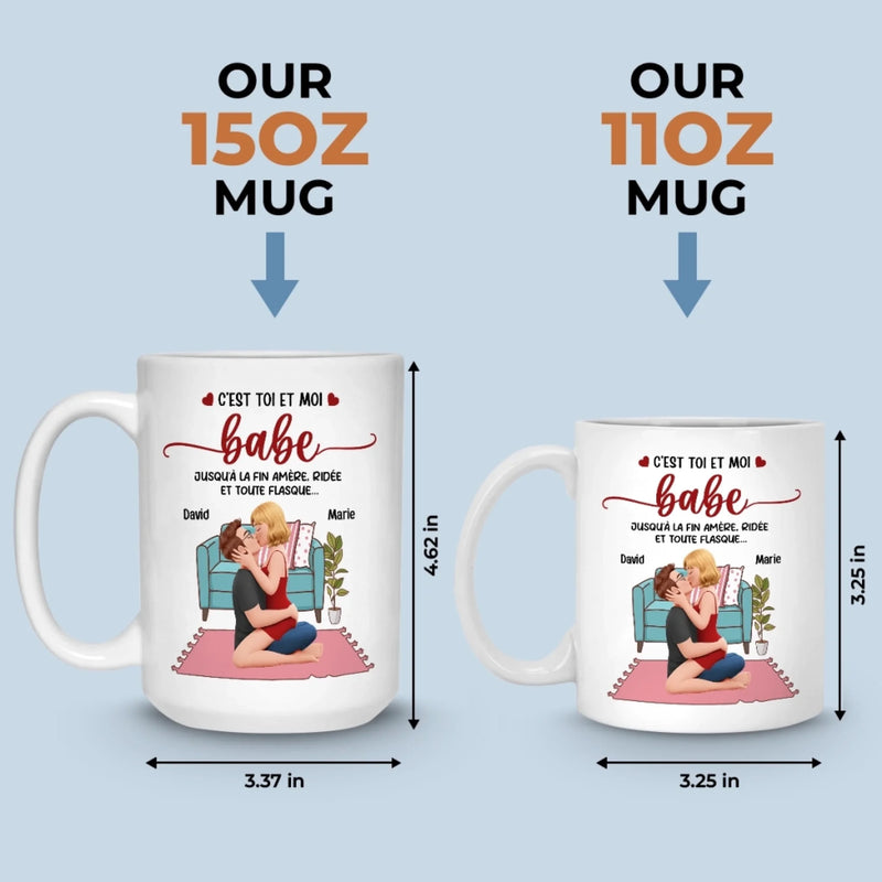 Tasse Personnalisée – Cadeaux D’Anniversaire De Mariage Pour Mari Et Femme, Pour Lui Et Pour Elle – À Tes Côtés, Je Trouve Paix, Courage Et Douceur