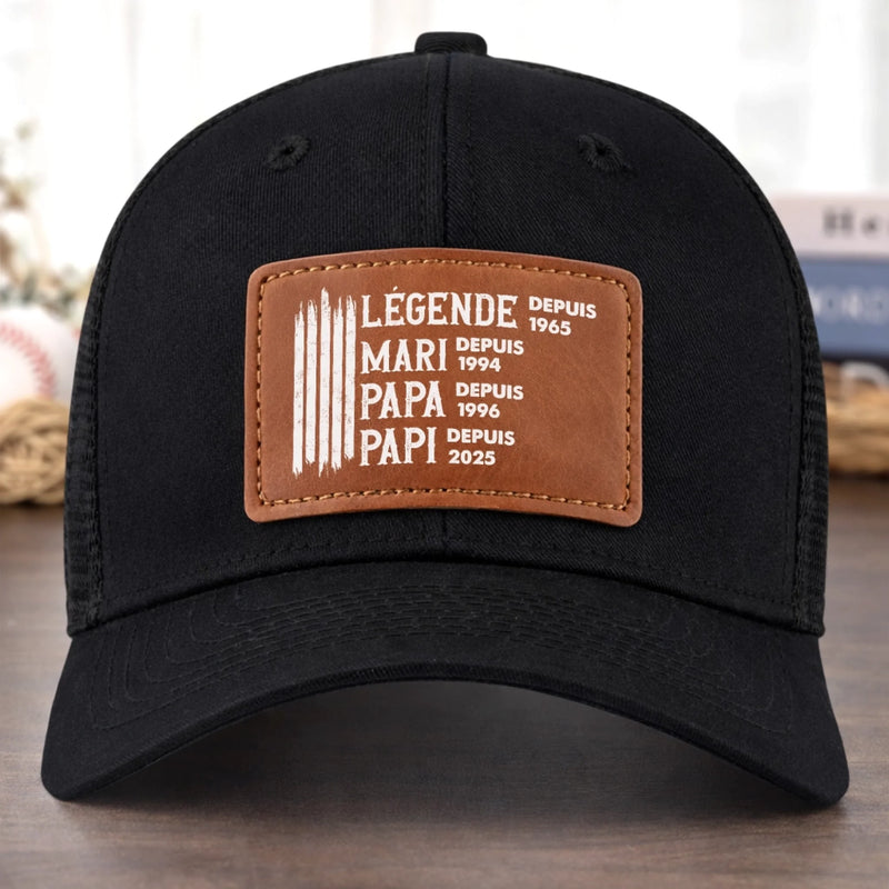 Casquette Avec Patch En Cuir Personnalisée – Cadeau Pour Papa, Papi – L’Homme Que Nous Admirons