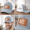 Casquette Avec Patch En Cuir Personnalisée – Cadeau Pour Papa, Papi – L’Homme Que Nous Admirons