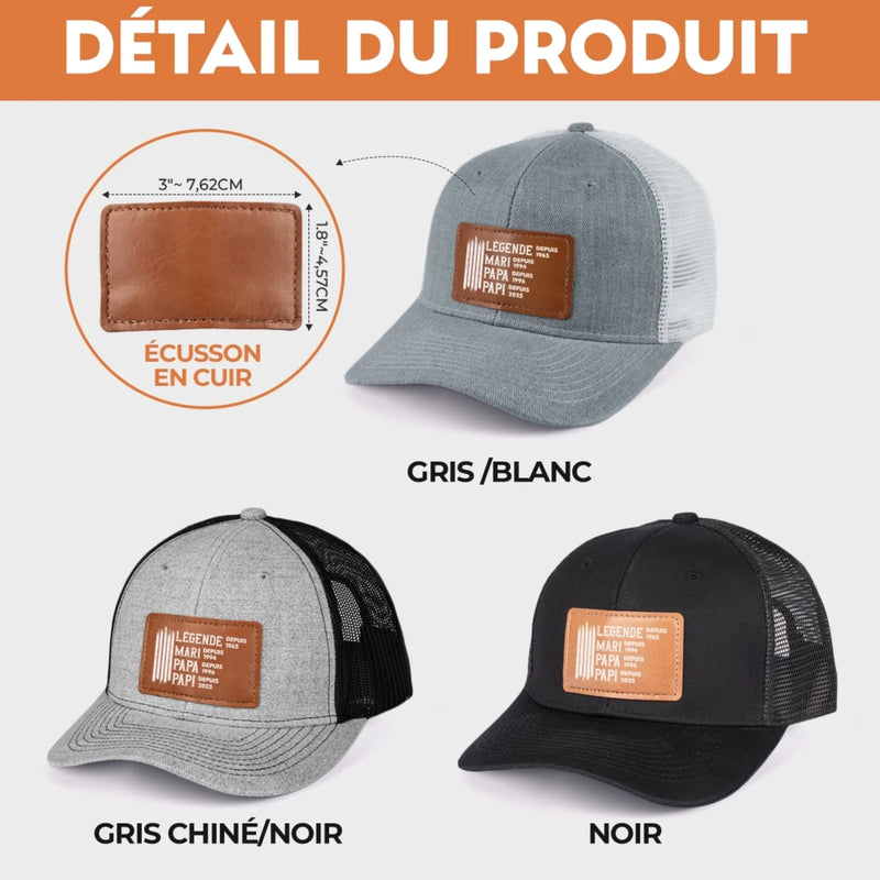 Casquette Avec Patch En Cuir Personnalisée – Cadeau Pour Papa, Papi – L’Homme Que Nous Admirons