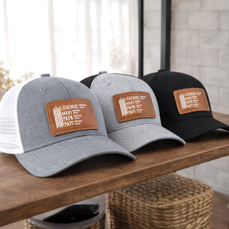 Casquette Avec Patch En Cuir Personnalisée – Cadeau Pour Papa, Papi – L’Homme Que Nous Admirons