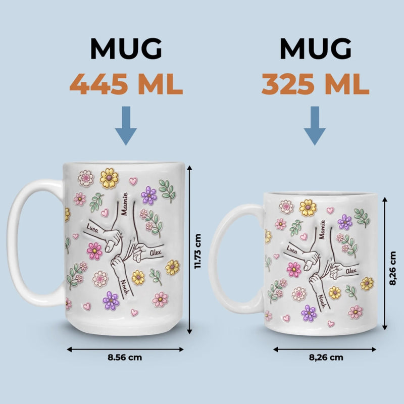 Mug Effet 3D Imprimé Personnalisé – Cadeau Pour Maman, Mamie – Là Où L’Amour Ne Vieillit Jamais