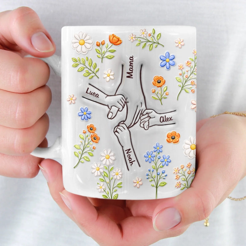 Mug Effet 3D Imprimé Personnalisé – Cadeau Pour Maman, Mamie – Notre Force S’Appelle Famille