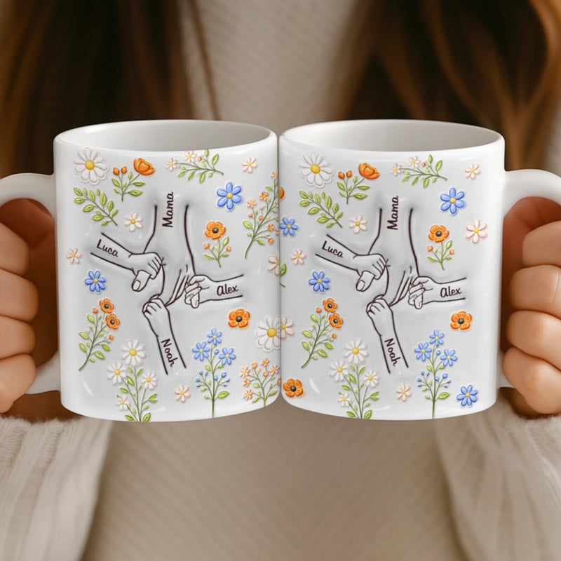 Mug Effet 3D Imprimé Personnalisé – Cadeau Pour Maman, Mamie – Notre Force S’Appelle Famille