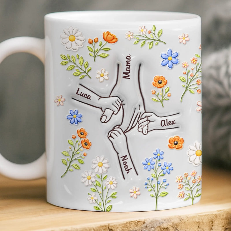 Mug Effet 3D Imprimé Personnalisé – Cadeau Pour Maman, Mamie – Notre Force S’Appelle Famille