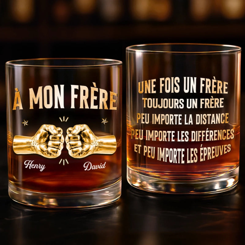 Verre À Whisky Personnalisé – Cadeau Pour Frère – Nous Restons Toujours Unis