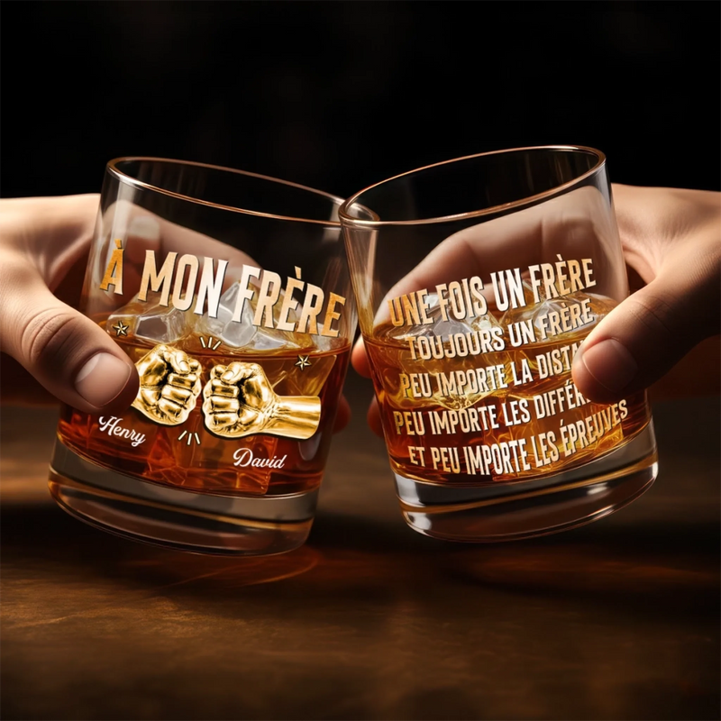 Verre À Whisky Personnalisé – Cadeau Pour Frère – Nous Restons Toujours Unis