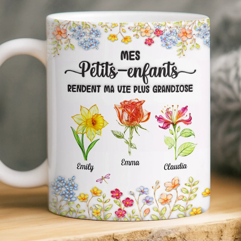 Mug Effet 3D Imprimé Personnalisé – Cadeau Pour Mamie – Un Amour Qui Traverse Les Générations