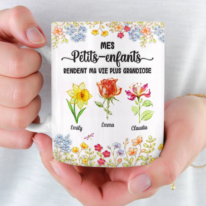 Mug Effet 3D Imprimé Personnalisé – Cadeau Pour Mamie – Un Amour Qui Traverse Les Générations