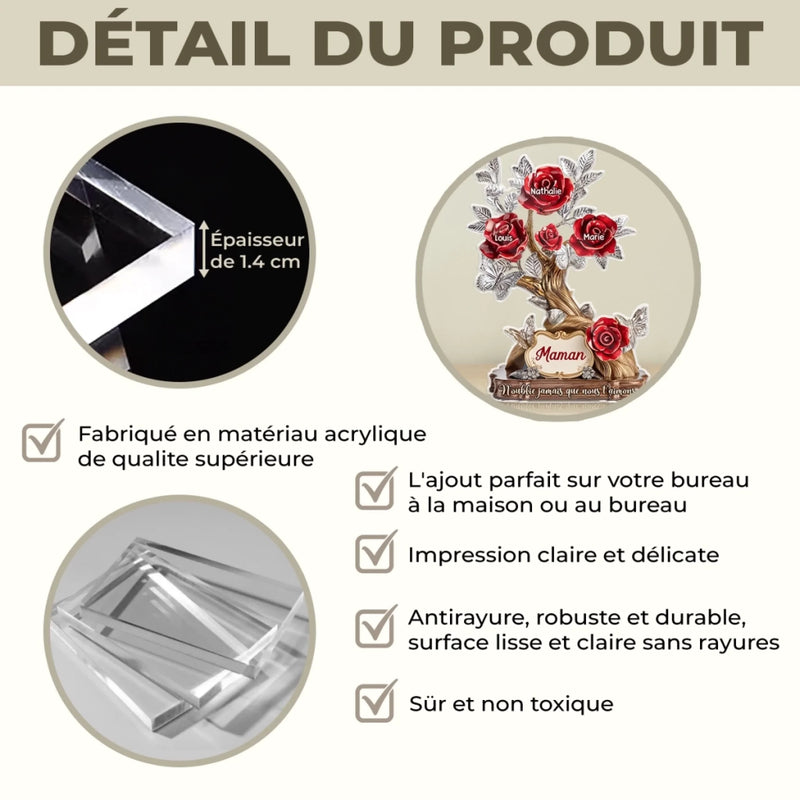Plaque Acrylique Personnalisée – Cadeau Pour Mamie, Maman – Amour Sans Fin