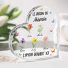 Plaque Acrylique En Forme De Cœur Personnalisée – Cadeau Pour Mamie – L’Histoire D’Un Amour Infini