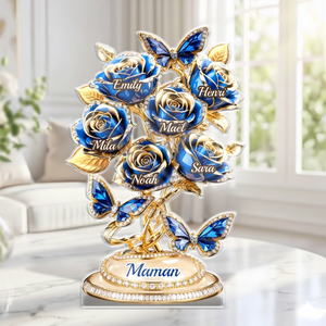 Plaque Acrylique Personnalisée – Cadeau Fête Des Mères Pour Mamie, Maman – À Jamais Écrit En Pétales