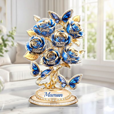 Plaque Acrylique Personnalisée – Cadeau Fête Des Mères Pour Mamie, Maman – À Jamais Écrit En Pétales