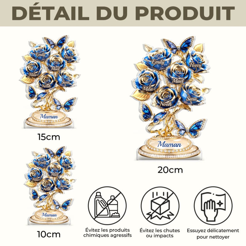 Plaque Acrylique Personnalisée – Cadeau Fête Des Mères Pour Mamie, Maman – À Jamais Écrit En Pétales
