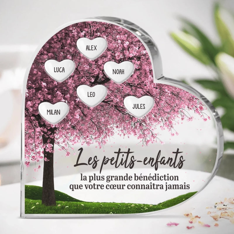 Plaque Acrylique En Forme De Cœur Personnalisée – Cadeau Pour Mamie – Une Histoire D’Amour Familiale