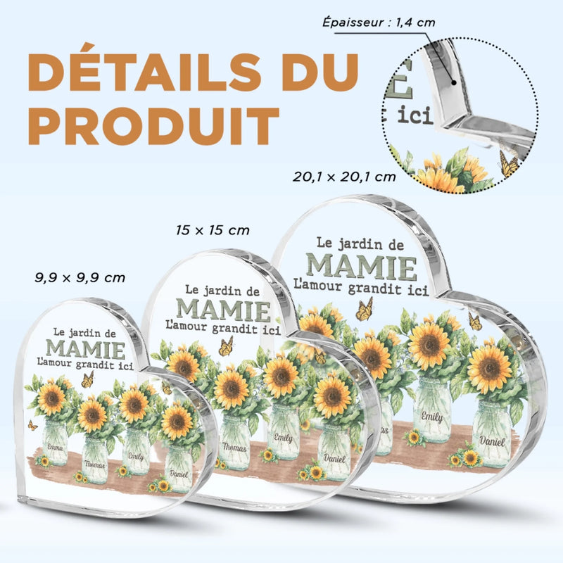 Plaque Acrylique En Forme De Cœur Personnalisée – Cadeau Pour Mamie – Mes Petits-enfants Adorés