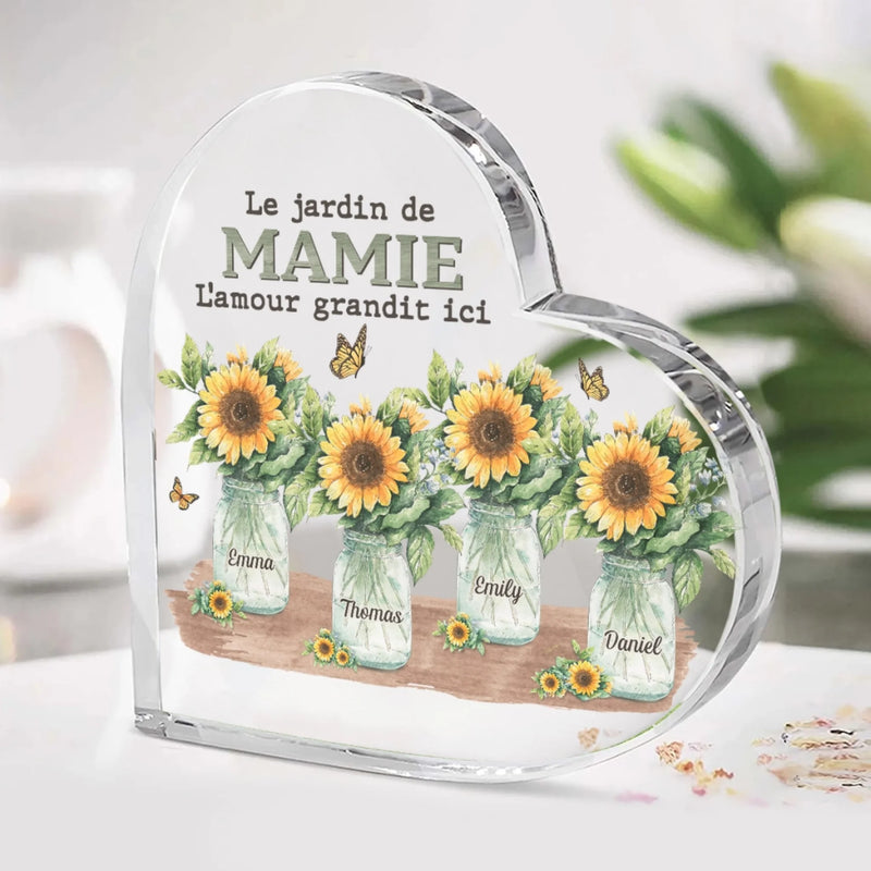 Plaque Acrylique En Forme De Cœur Personnalisée – Cadeau Pour Mamie – Mes Petits-enfants Adorés