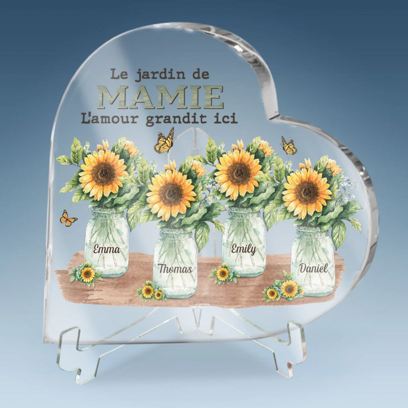 Plaque Acrylique En Forme De Cœur Personnalisée – Cadeau Pour Mamie – Mes Petits-enfants Adorés