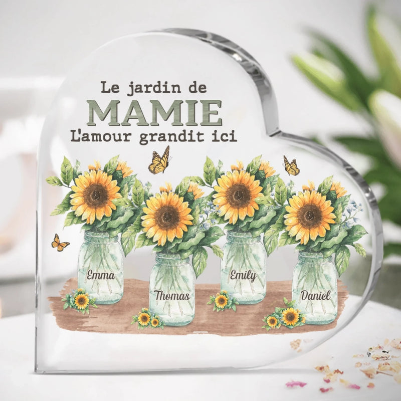 Plaque Acrylique En Forme De Cœur Personnalisée – Cadeau Pour Mamie – Mes Petits-enfants Adorés