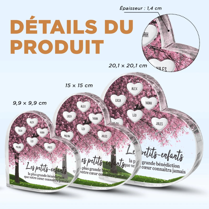 Plaque Acrylique En Forme De Cœur Personnalisée – Cadeau Pour Mamie – Une Histoire D’Amour Familiale