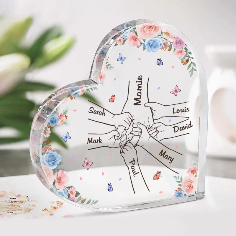 Plaque Acrylique En Forme De Cœur Personnalisée – Cadeau Pour Mamie – Une Nouvelle Histoire D’Amour