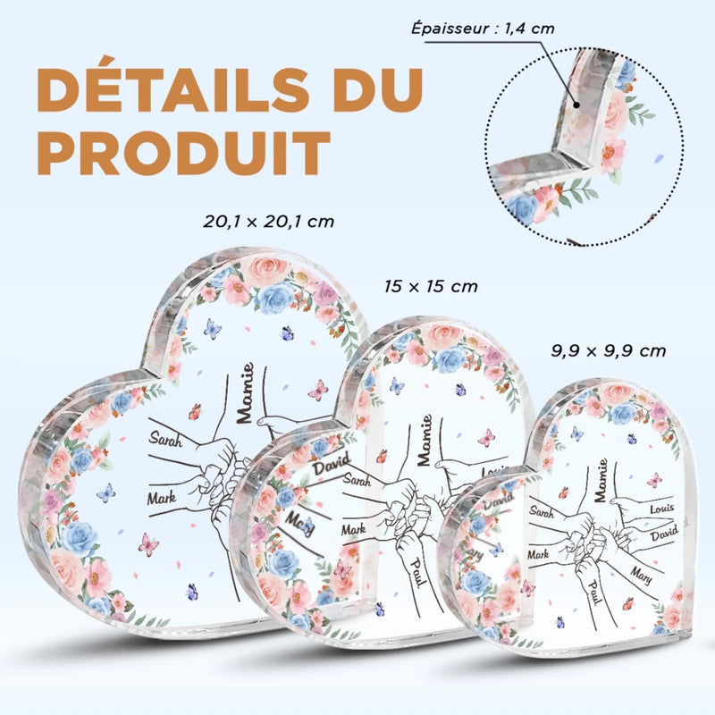 Plaque Acrylique En Forme De Cœur Personnalisée – Cadeau Pour Mamie – Une Nouvelle Histoire D’Amour