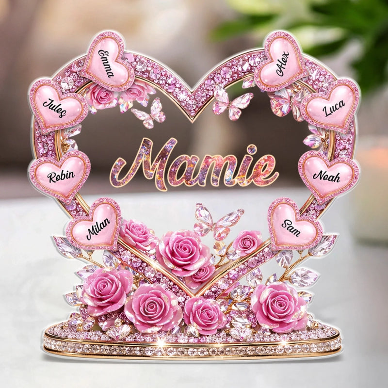 Plaque Acrylique Personnalisée – Cadeau Pour Mamie – Liées Par L’Amour